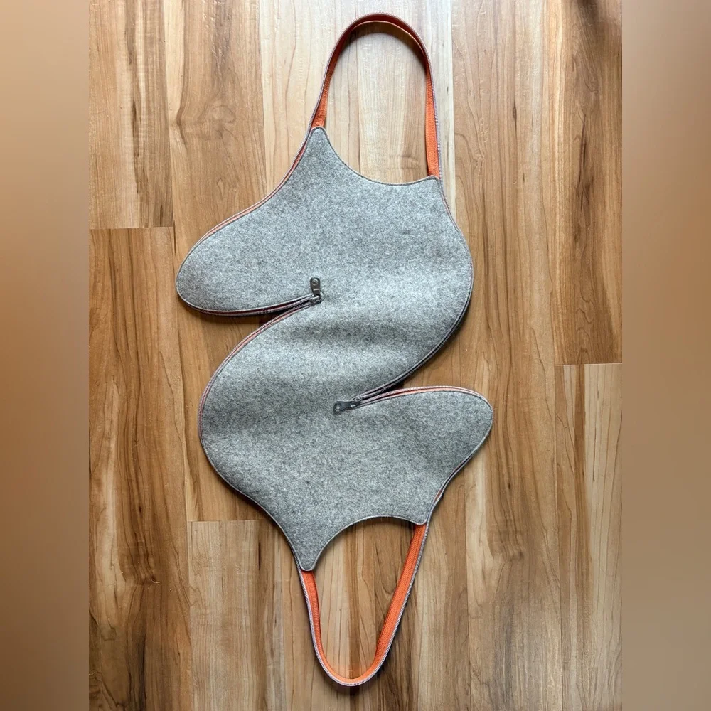 Gray Industrial Wool Felt Eco-Friendly Bag by designer Josh Jakus